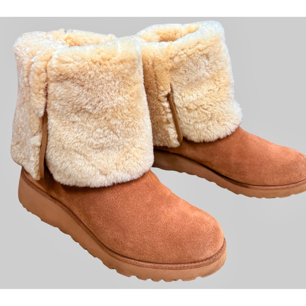 UGG Michelle 1013429 Women's 10 Chestnut Tall Sheepskin Suede Convertible Boots